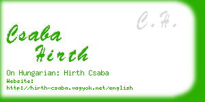 csaba hirth business card
